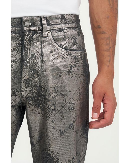 Roberto Cavalli Gray Monogram Trousers for men