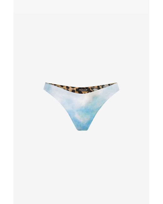 Roberto Cavalli Blue Reversible Bikini Bottoms