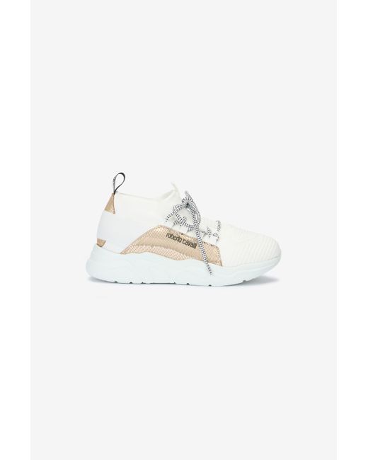 Roberto Cavalli Multicolor Sneakers With Snake-Effect Inserts