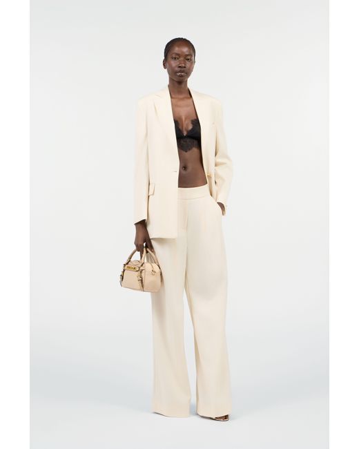 Roberto Cavalli Natural Cream Blazer With Logo Detail