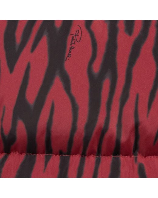 Roberto Cavalli Red Zebra Print Down Jacket for men