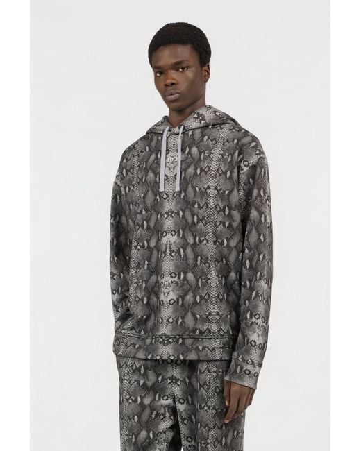 Roberto Cavalli Hoodie Mit Python-Print in Gray für Herren