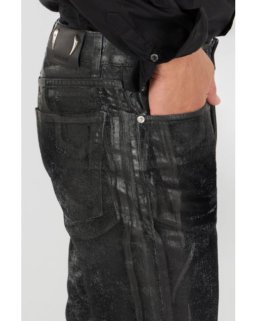 Roberto Cavalli Black Used-Effect Pants for men