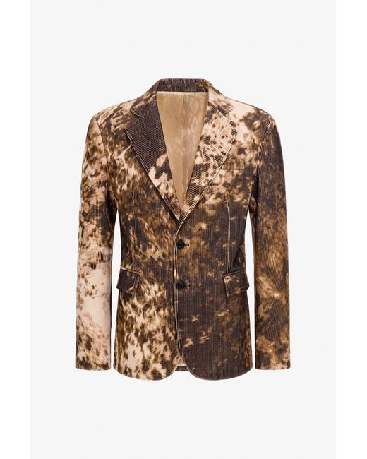 Roberto Cavalli Brown Appaloosa Print Blazer for men