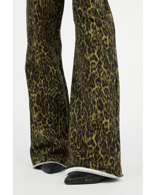 Roberto Cavalli Green Hose Mit Leopardendruck