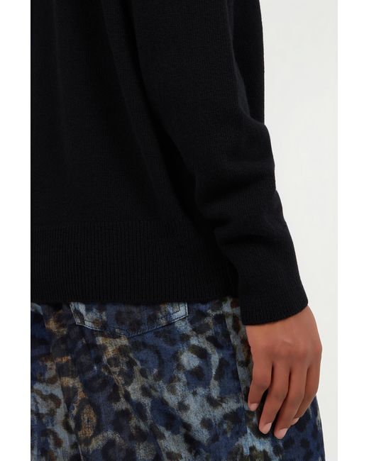 Roberto Cavalli Black Sweater With Monogram Mirror Snake