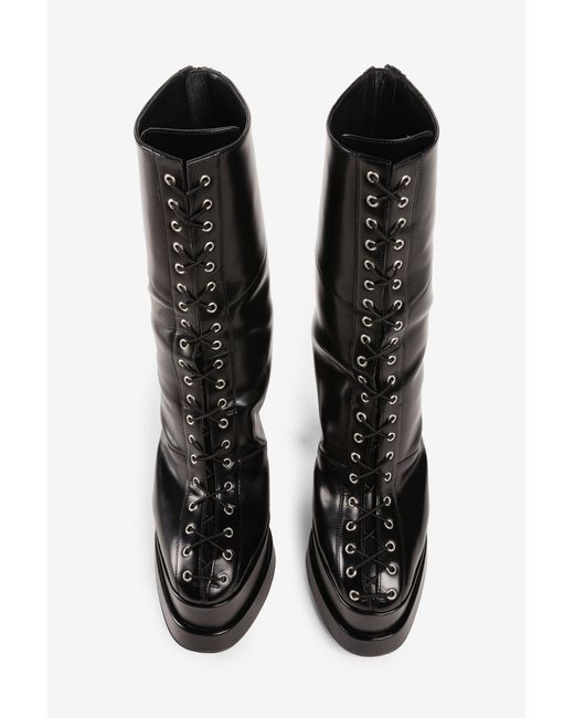 Bottes Plateforme À Lacets Roberto Cavalli en coloris Black