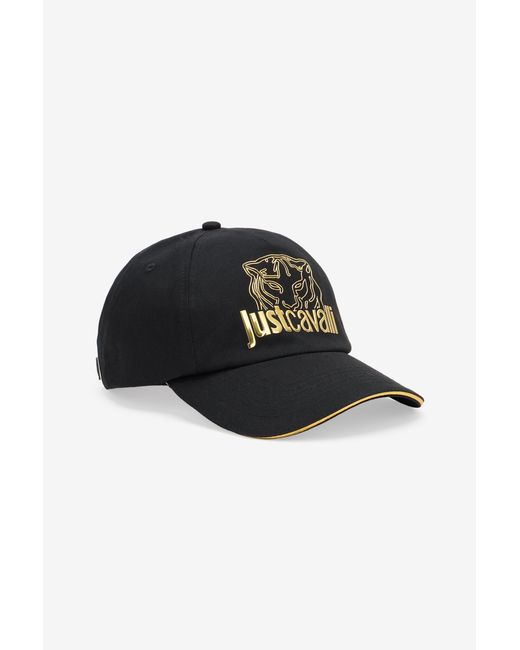 Roberto Cavalli Black Cotton Hat for men