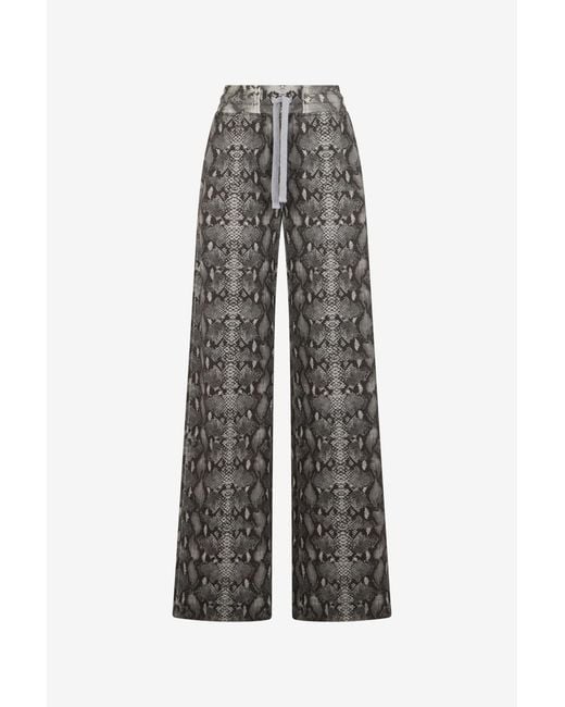 Roberto Cavalli Gray Python Print Trousers