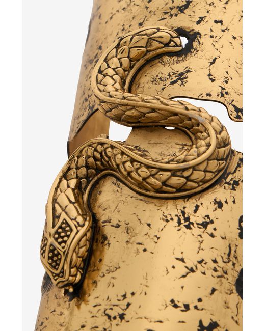 Roberto Cavalli Metallic Antiqued Cuff Bracelet With Snake