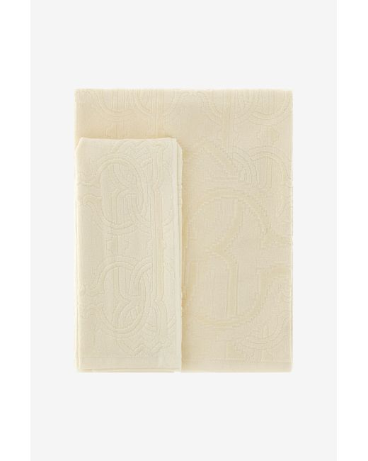 Roberto Cavalli White Araldico Set Of Towels
