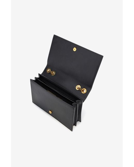 Roberto Cavalli Black Shoulder Bag With Monogram Mirror Snake