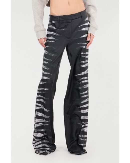 Roberto Cavalli Black Hose Mit Print Zebra Seitlich