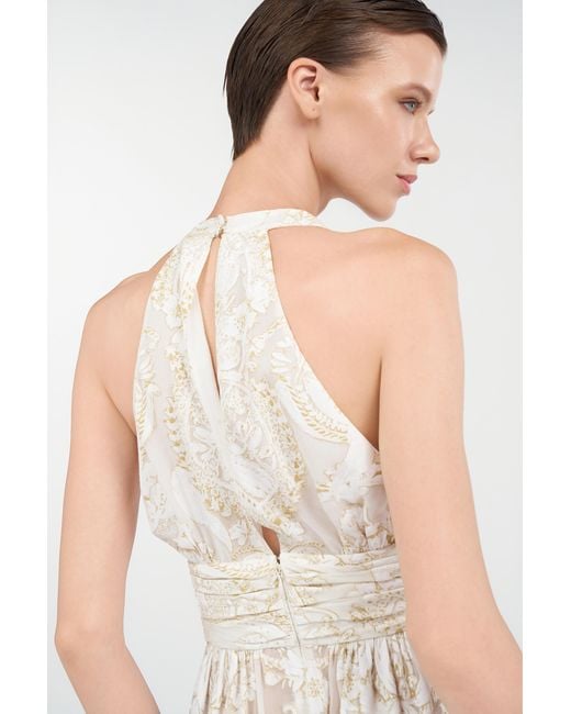 Roberto Cavalli White Mini Dress With Ornamental Motif