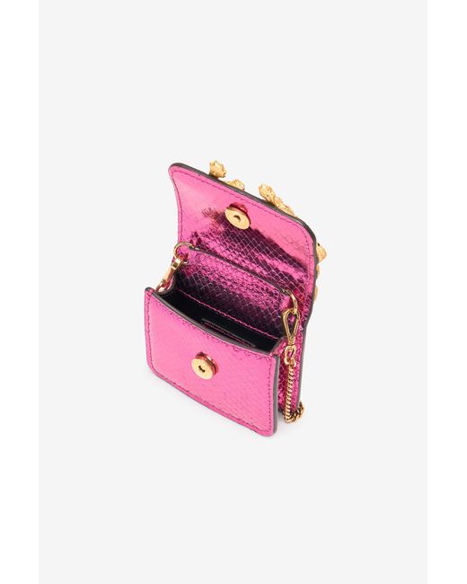 Roar Porta Airpods Effetto Serpente di Roberto Cavalli in Pink
