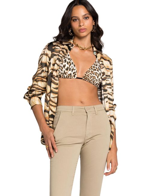 Roberto Cavalli Natural Skinny-Leg Trousers