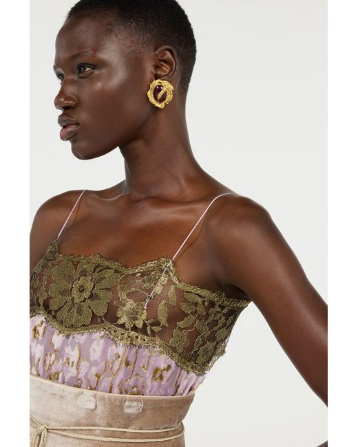 Roberto Cavalli Multicolor Golden Clip-On Earrings With Amethyst Stone