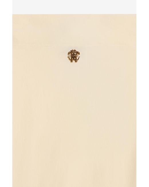 Roberto Cavalli White Ivory Cut-Out Leggings