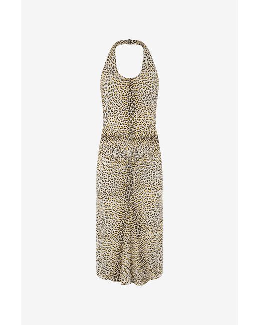 Roberto Cavalli White Pop Jaguar Print Midi Dress