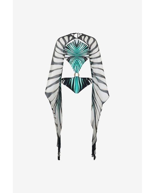Roberto Cavalli Multicolor Ray Of Sea Print Swimsuit