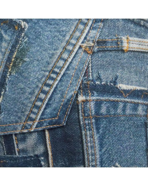 Roberto Cavalli Blue Skinny Patchwork Capsule Collection Jeans