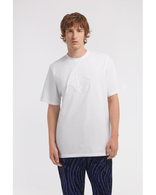 Roberto Cavalli White Logo T-Shirt for men