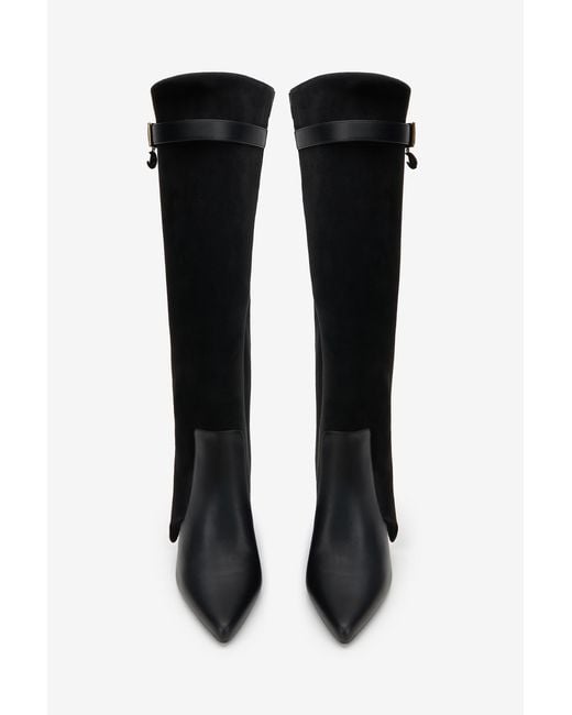 Roberto Cavalli Black Suede Boots With Buckle