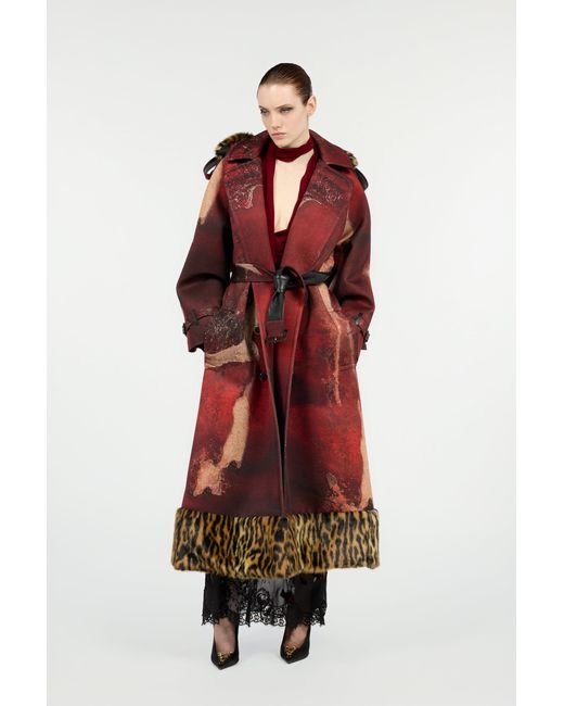 Roberto Cavalli Red Dark Wrap-Over Sweater