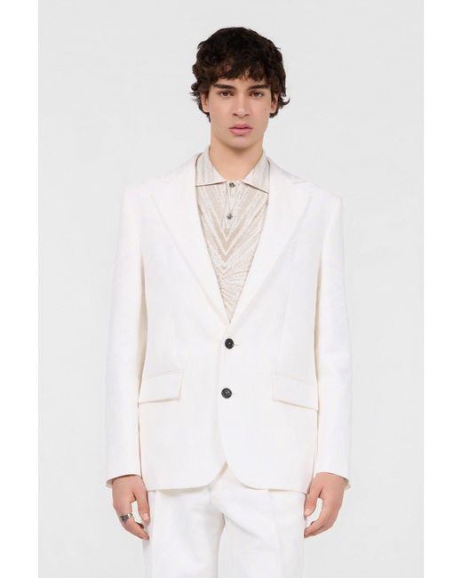 Roberto Cavalli Natural Jacket With Ray Print for men