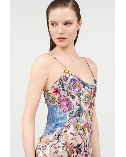 Roberto Cavalli White Abitolungo Silk Dress