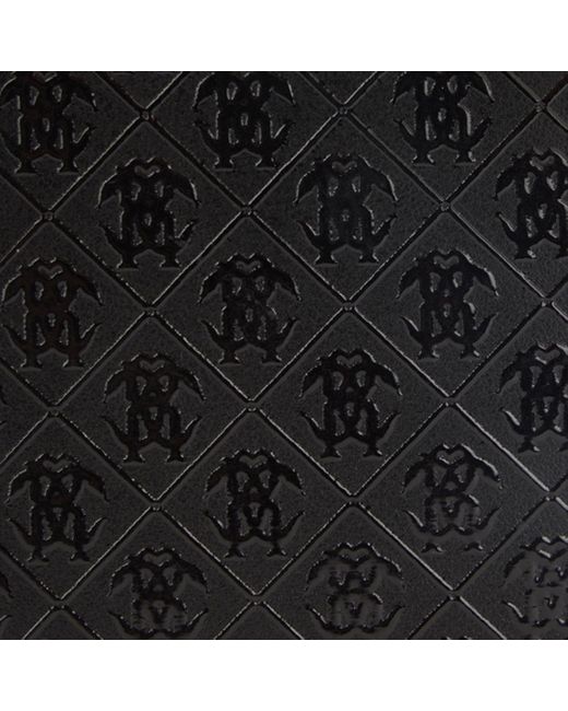 Roberto Cavalli Black Wallet With All-Over Mirror Snake Monogram for men