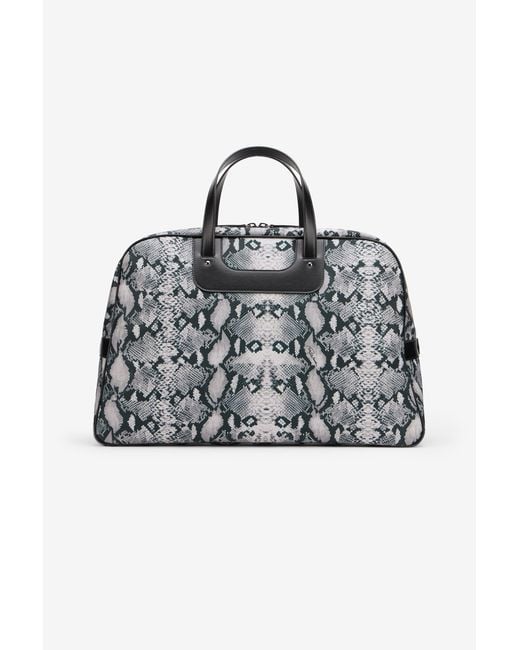 Roberto Cavalli Black Python Print Top Handle Handbag for men
