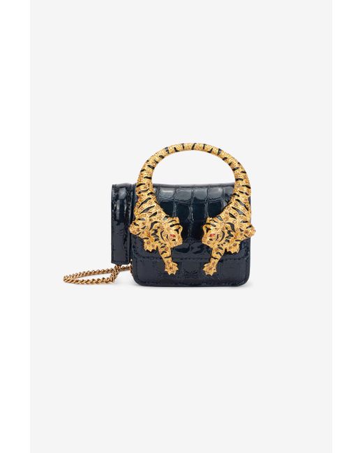 Roberto Cavalli Blue Crocodile-Effect Roar Phone Case