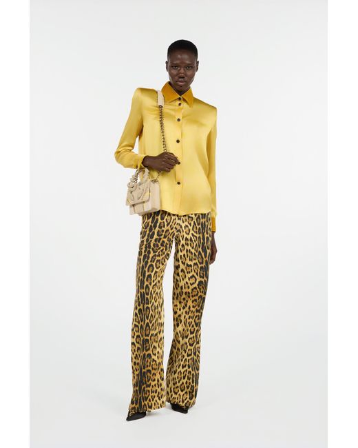 Roberto Cavalli Brown Jeans With Jaguar Skin Print