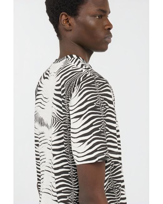 Roberto Cavalli Multicolor Zebra Print T-Shirt for men
