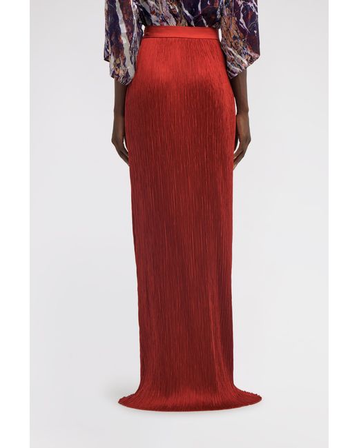 Roberto Cavalli Red Long Tight Skirt