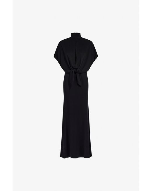 Roberto Cavalli Black Long Dress With Knot