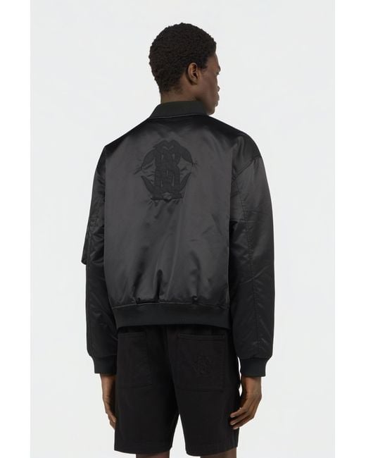 Roberto Cavalli Black Bomber Jacket With Monogram Rc for men
