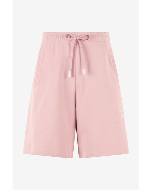 Roberto Cavalli Pink Sports Shorts With Logo for men