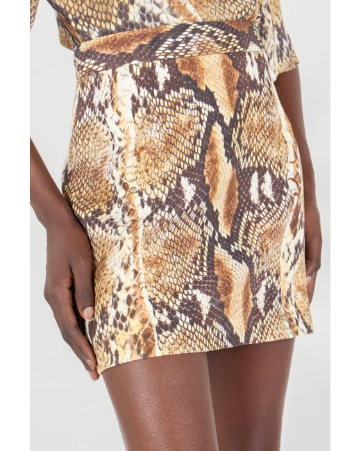 Roberto Cavalli Metallic Python Print Mini Skirt