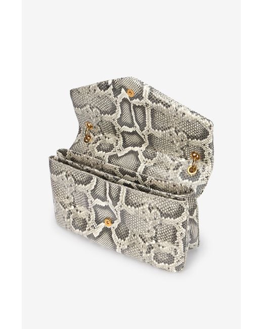 Bolso De Hombro Roccia Con Estampado Python Roberto Cavalli de color White