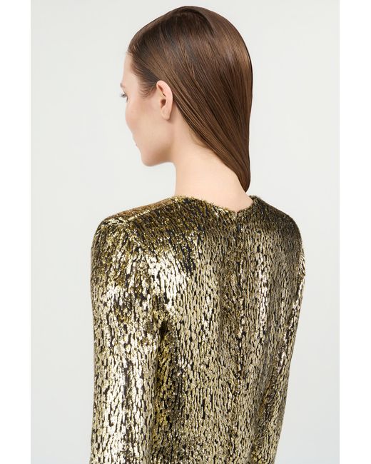 Roberto Cavalli Green Dress With Fil Coupé Leopard Print