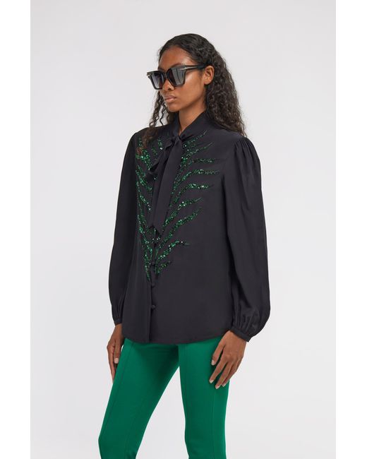 Roberto Cavalli Black Embellished Blouse