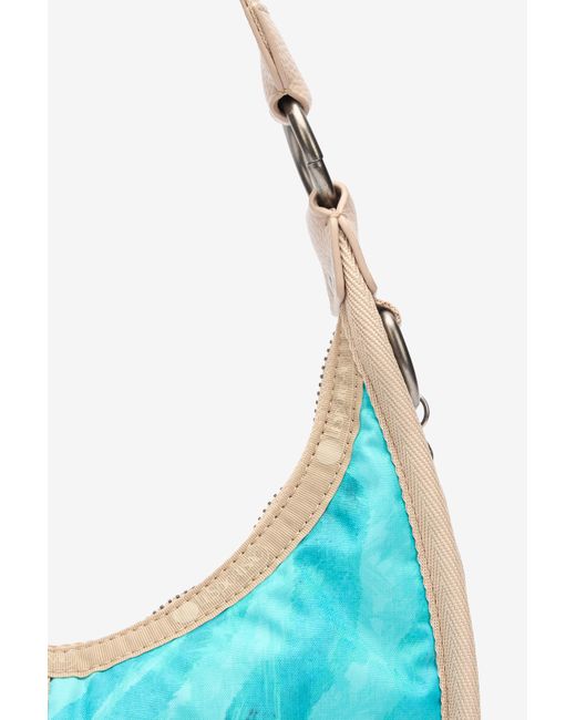 Roberto Cavalli Blue Small Bologna Bag With Print
