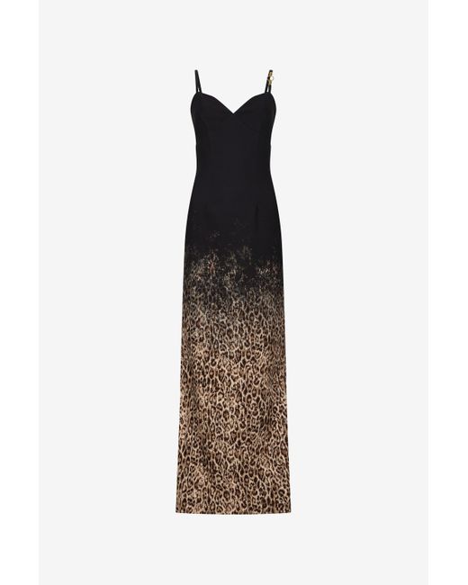 Robe Fille Roberto Cavalli En Soie 100% - Imprimé Léopard, Taille 7, Marron/rose - Neuf Avec étiquettes