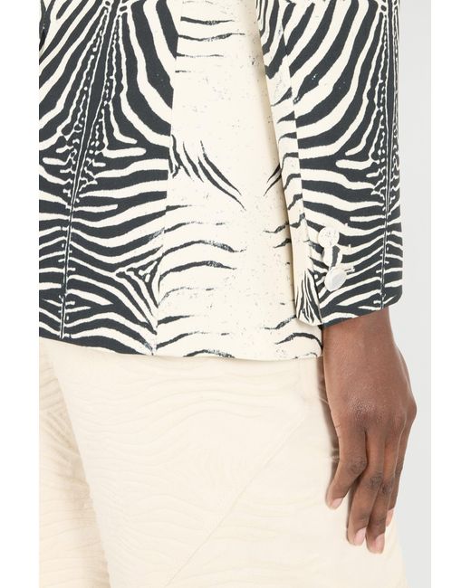 Roberto Cavalli Black Blazer With Tigress Print