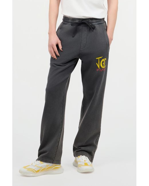 Roberto Cavalli Black Joggers With Branded Detailing for men