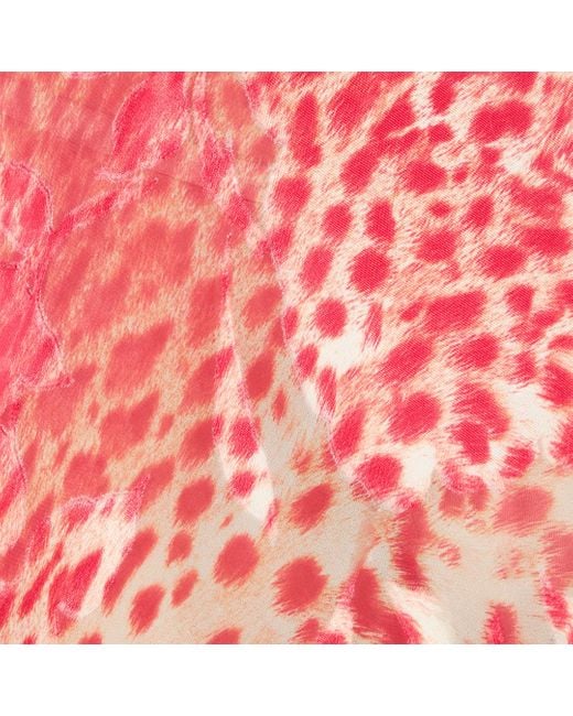 Roberto Cavalli Pink Long Dress With Jaguar Skin Print