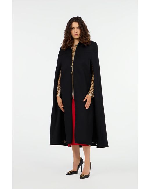 Roberto Cavalli Black Cape With Zipper