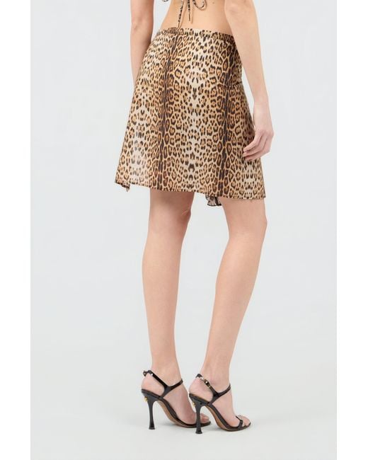 Roberto Cavalli Natural Leopard Print Sarong